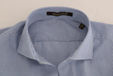 Blue Striped Slim Fit Dress Shirt - Avaz Shop