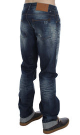 Blue Wash Cotton Denim Regular Fit Jeans - Avaz Shop