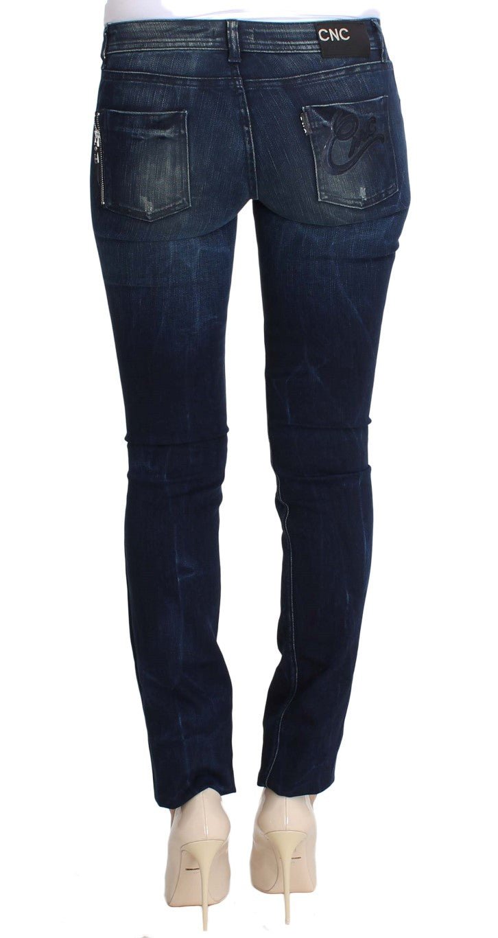 Blue Wash Cotton Slim Fit Skinny Jeans - Avaz Shop