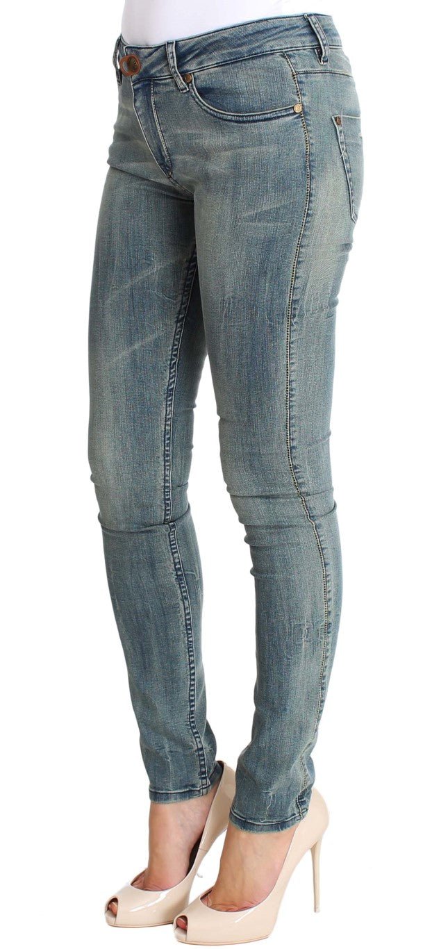 Blue Wash Cotton Stretch Skinny Slim Tight Fit Jeans - Avaz Shop