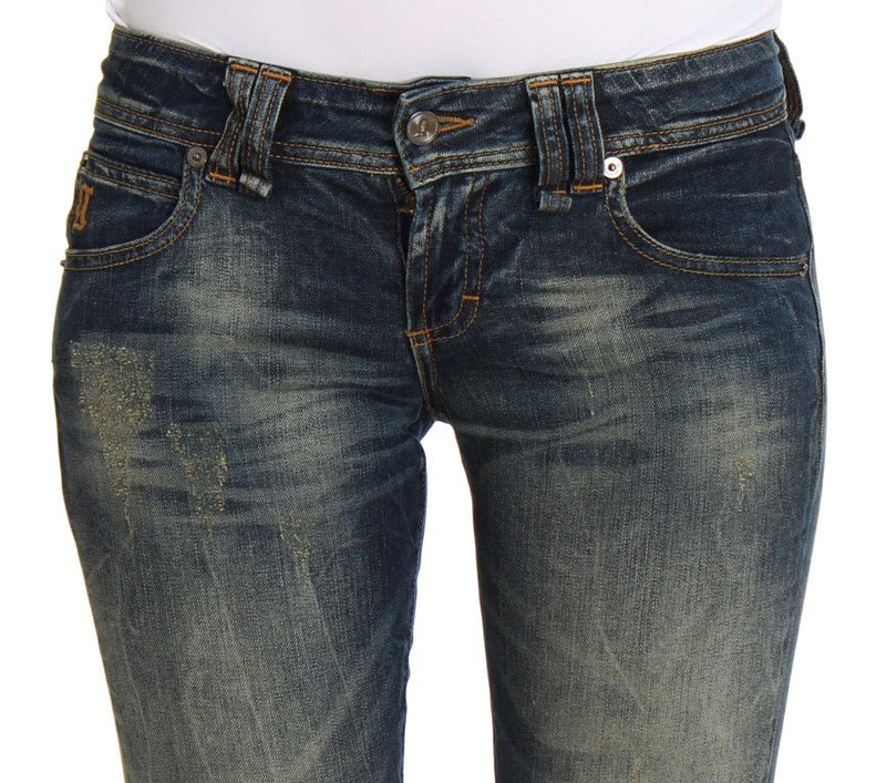 Blue Wash Skinny Low Cotton Stretch Denim Jeans - Avaz Shop