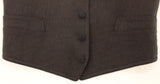 Brown Cotton Blend Dress Vest Gilet - Avaz Shop
