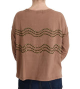 Brown Cotton Studded Sweater - Avaz Shop