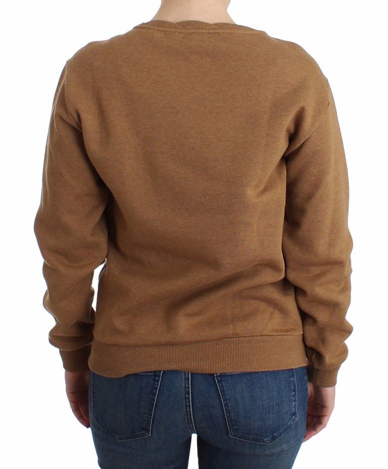 Brown Crewneck Cotton Sweater - Avaz Shop