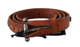Brown Genuine Leather Rustic Silver Buckle Belt - Avaz Shop