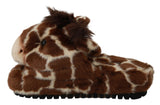 Brown Giraffe Slippers Flats Sandals Shoes - Avaz Shop