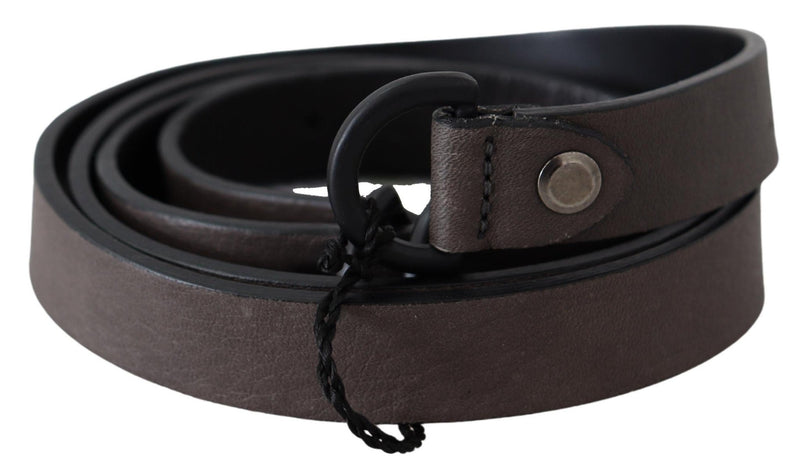 Brown Leather Black Buckle Belt - Avaz Shop