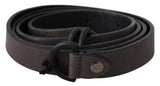 Brown Leather Black Buckle Belt - Avaz Shop