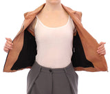 Brown Leather Jacket Vest - Avaz Shop