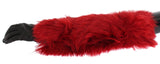 Brown Leather Red Fur Elbow Gloves - Avaz Shop
