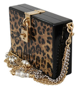 Brown Leopard Women Shoulder BOX Wood Bag - Avaz Shop