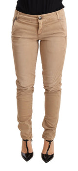 Brown Low Waist Skinny Denim Trouser Cotton Jeans - Avaz Shop