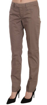 Brown Low Waist Straight Cut Trouser Pant - Avaz Shop