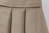 Brown Silk Solid Mini Pleated Skirt - Avaz Shop