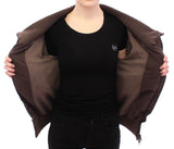 Brown Stretch Full Zip Sweater Jacket - Avaz Shop
