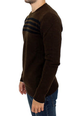 Brown striped crewneck sweater - Avaz Shop