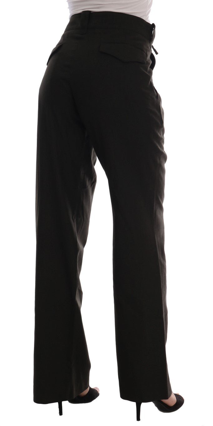 Brown Wool Flared Pants - Avaz Shop