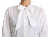 Cotton White Scarf Neck Shirt Blouse Top - Avaz Shop