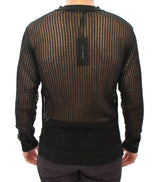 Dark Green Runway Netz Pullover Netted Sweater - Avaz Shop