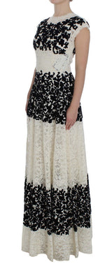 Floral Lace Ricamo Long Ball Maxi Dress - Avaz Shop