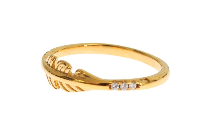 Gold Clear CZ 925 Silver Ring - Avaz Shop