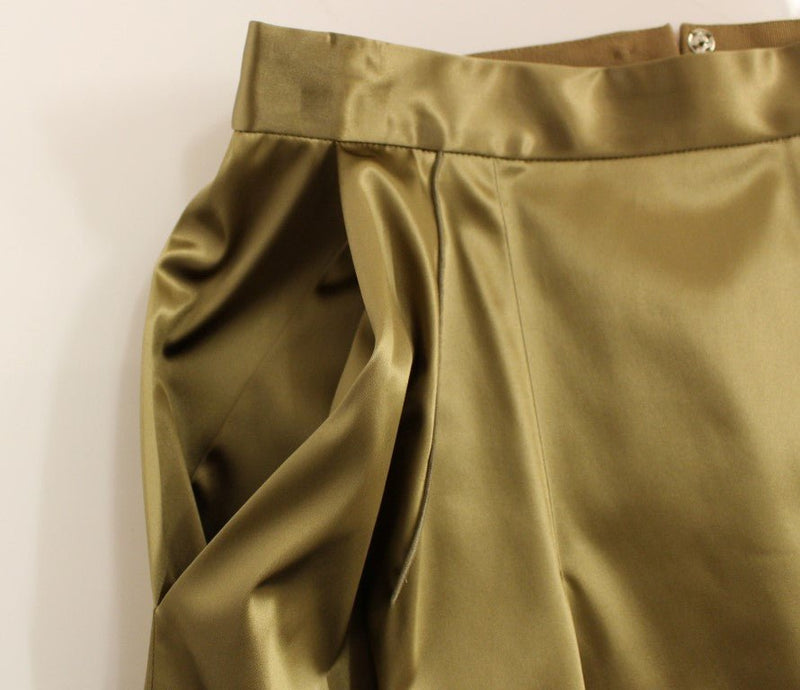 Gold Stretch Above Knee Zipper Skirt - Avaz Shop