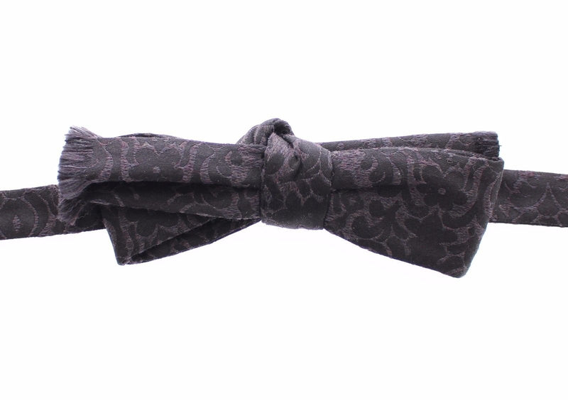 Gray Black Wool Silk Bow Tie - Avaz Shop