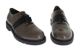 Gray Brown Leather Laceups Shoes - Avaz Shop