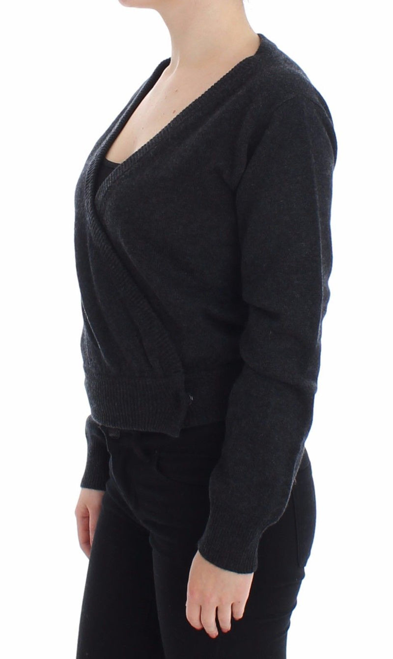 Gray Cashmere Sweater Pullover Wrap - Avaz Shop