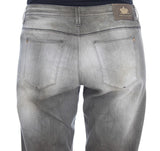 Gray Cotton Blend Loose Fit Boyfriend Jeans - Avaz Shop