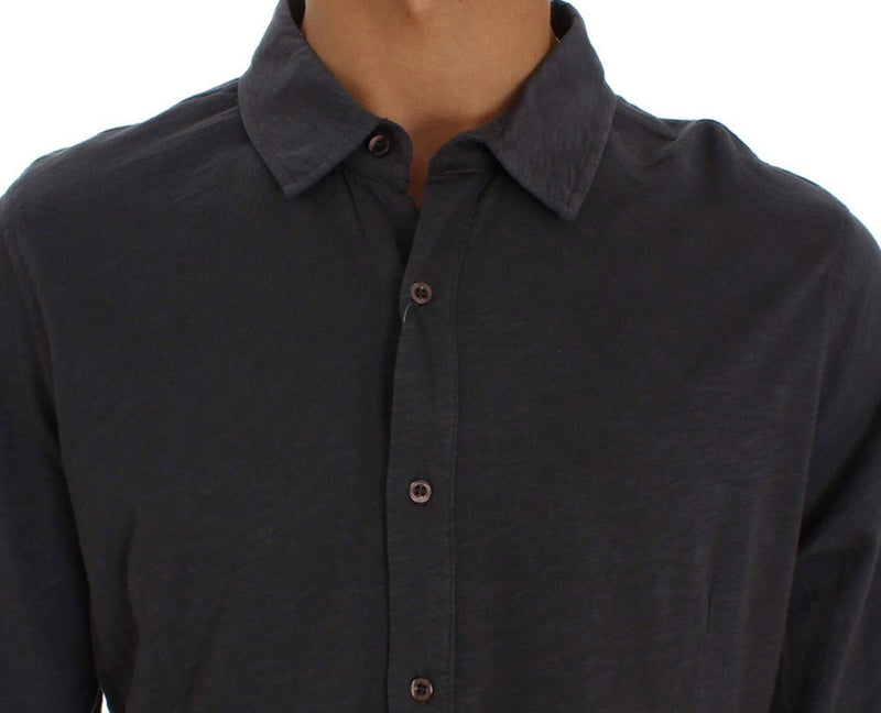 Gray Cotton Button Down Casual Shirt - Avaz Shop
