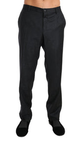 Gray Cotton Patterned Formal Trousers - Avaz Shop