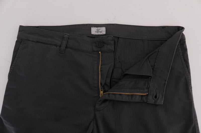 Gray Cotton Stretch Chinos Pants - Avaz Shop