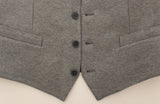 Gray Cotton Stretch Dress Vest Blazer - Avaz Shop