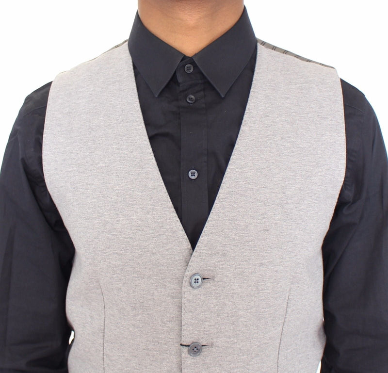 Gray Cotton Stretch Dress Vest Blazer - Avaz Shop