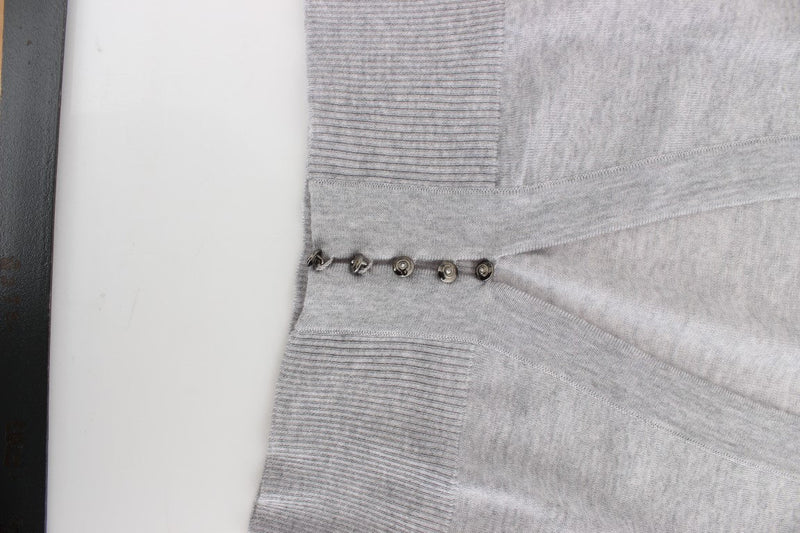 Gray cropped wool cardigan - Avaz Shop
