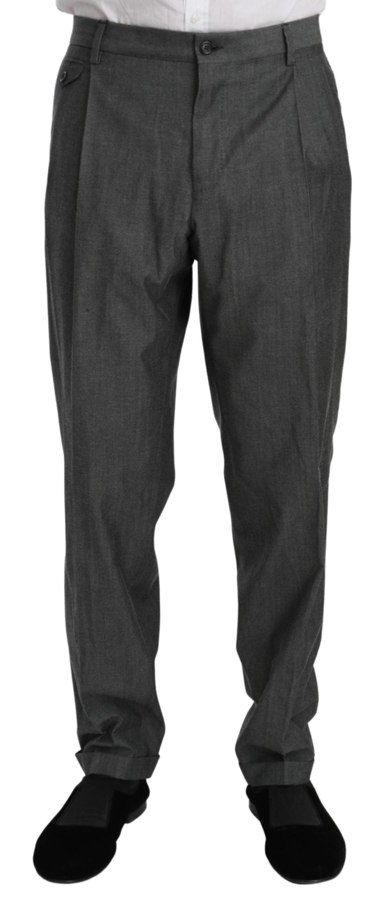 Gray Formal Dress Trouser Virgin Wool Pants - Avaz Shop