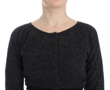 Gray Knit Wool Cardigan Sweater - Avaz Shop