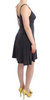 Gray knitted A-line dress - Avaz Shop