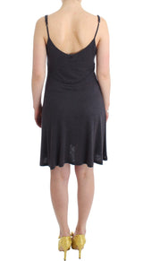 Gray knitted A-line dress - Avaz Shop