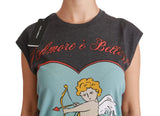 Gray L'Amore E'Bellezza Cotton Top T-shirt - Avaz Shop