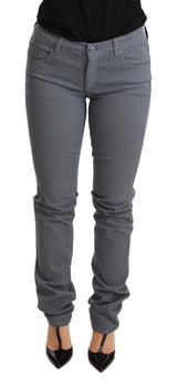 Gray Low Waist Skinny Slim Trouser Cotton Jeans - Avaz Shop