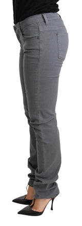 Gray Low Waist Skinny Slim Trouser Cotton Jeans - Avaz Shop