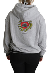 Gray Printed Hooded Exclusive Logo Sweater - Avaz Shop