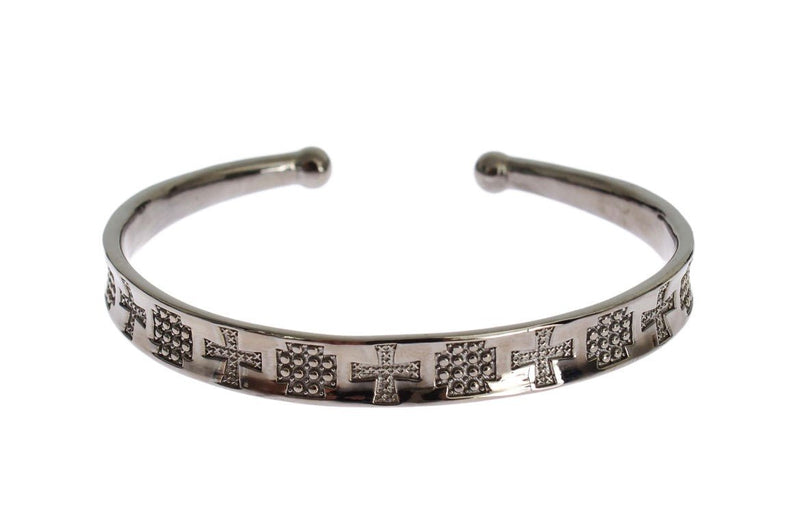 Gray Rhodium 925 Silver Bangle Bracelet - Avaz Shop