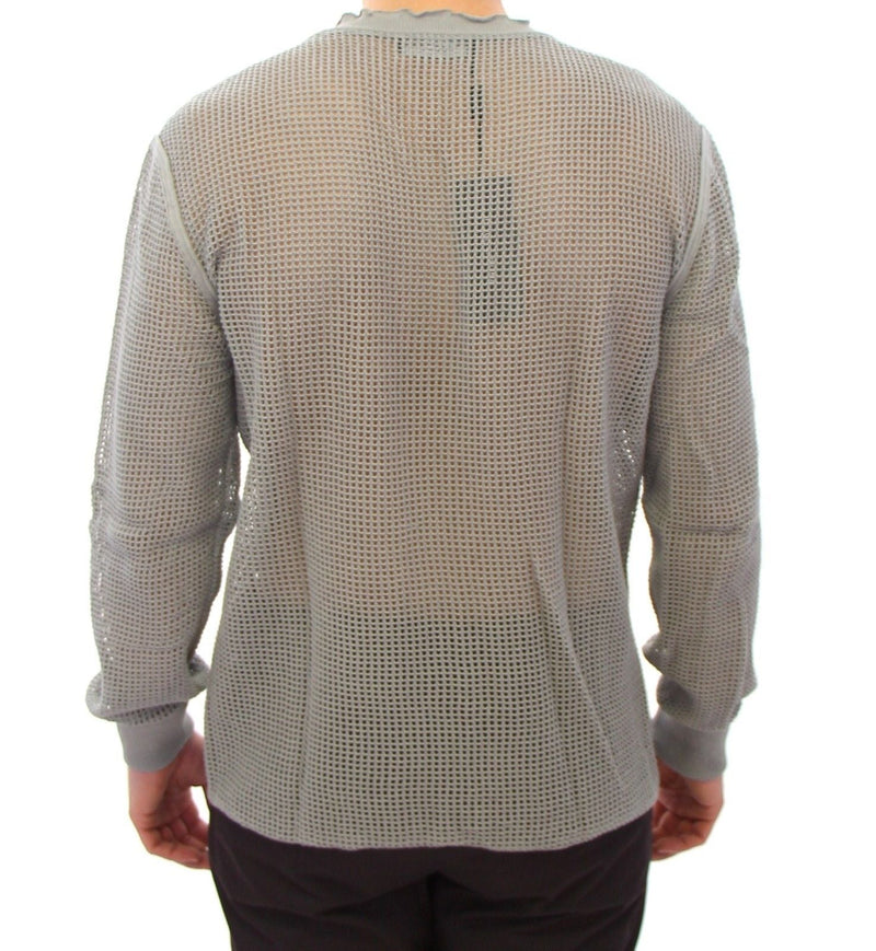 Gray Runway Logo Netz Pullover Netted Sweater - Avaz Shop