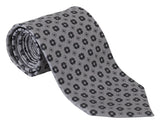 Gray Silk Patterned Formal Wide Necktie - Avaz Shop