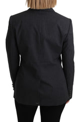 Gray Single Breasted Blazer Cotton Jacket - Avaz Shop