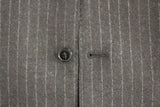 Gray Striped Wool Logo Vest Gilet Vests - Avaz Shop