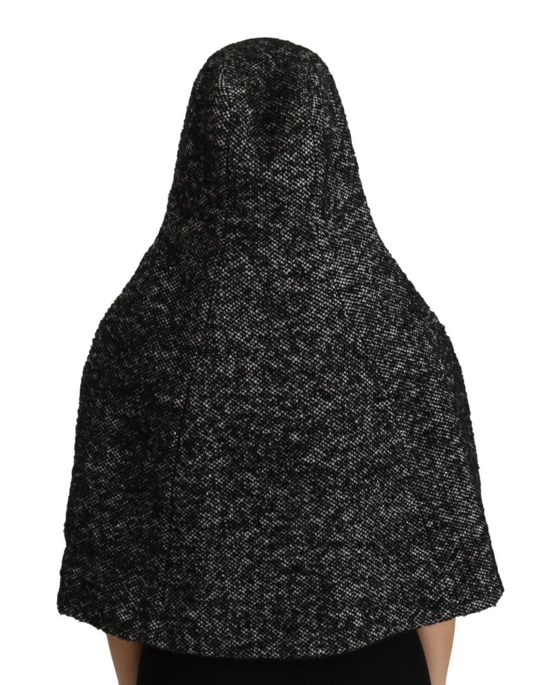 Gray Tweet Wool Shoulder Hat Hooded Scarf - Avaz Shop